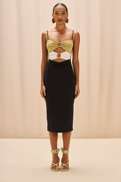 JADE KNIT CUT OUT MIDI DRESS