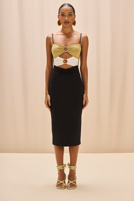 JADE KNIT CUT OUT MIDI DRESS