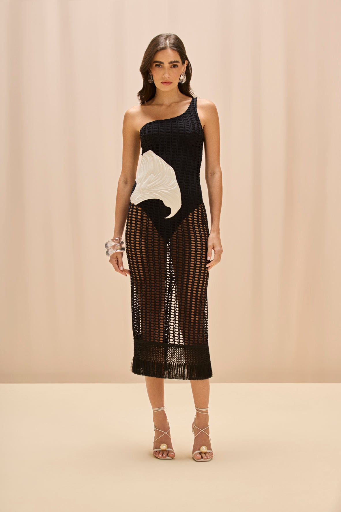 SELENE MESH PRINTED BEACH DRESS