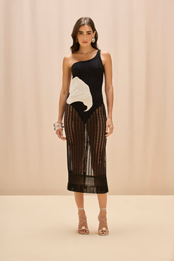 SELENE MESH PRINTED BEACH DRESS