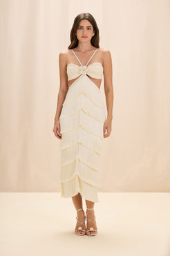 LYA FRINGE MIDI DRESS