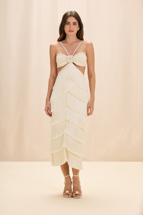 LYA FRINGE MIDI DRESS
