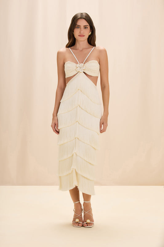LYA FRINGE MIDI DRESS