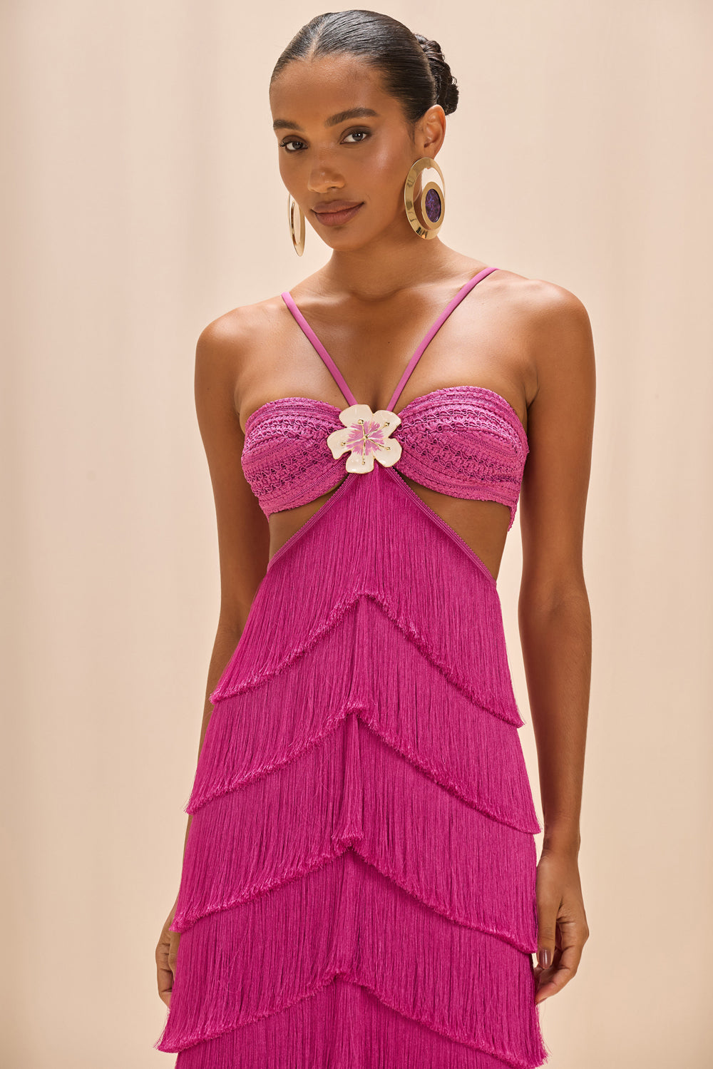patbo pink fringe dress LYA FRINGE SKIRT
