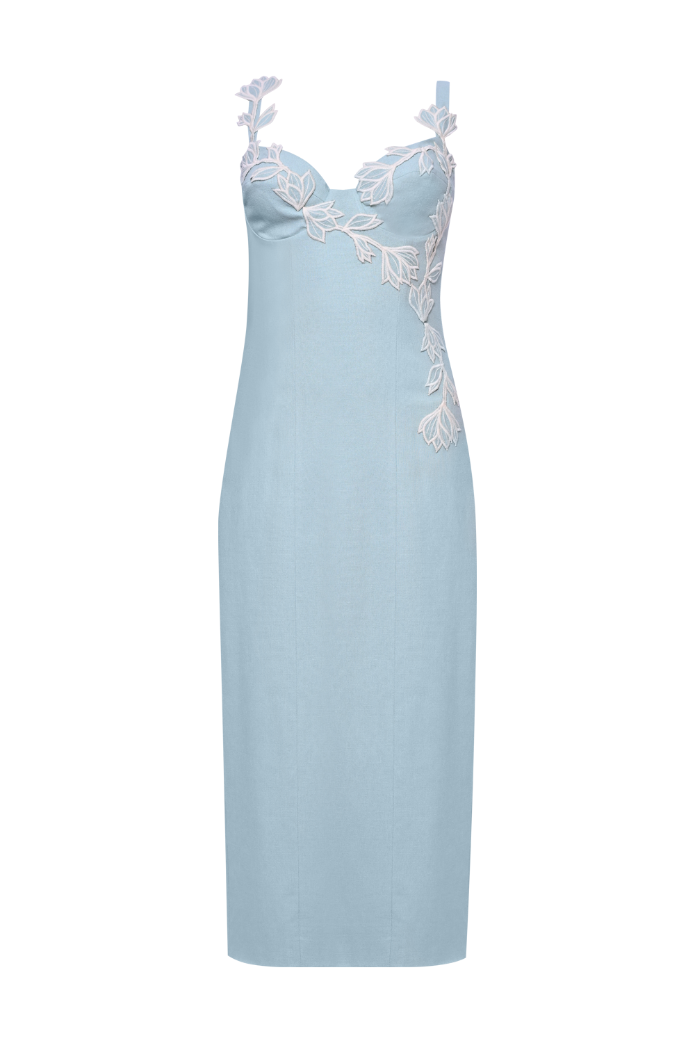 AQUAMIST LINEN MIDI DRESS