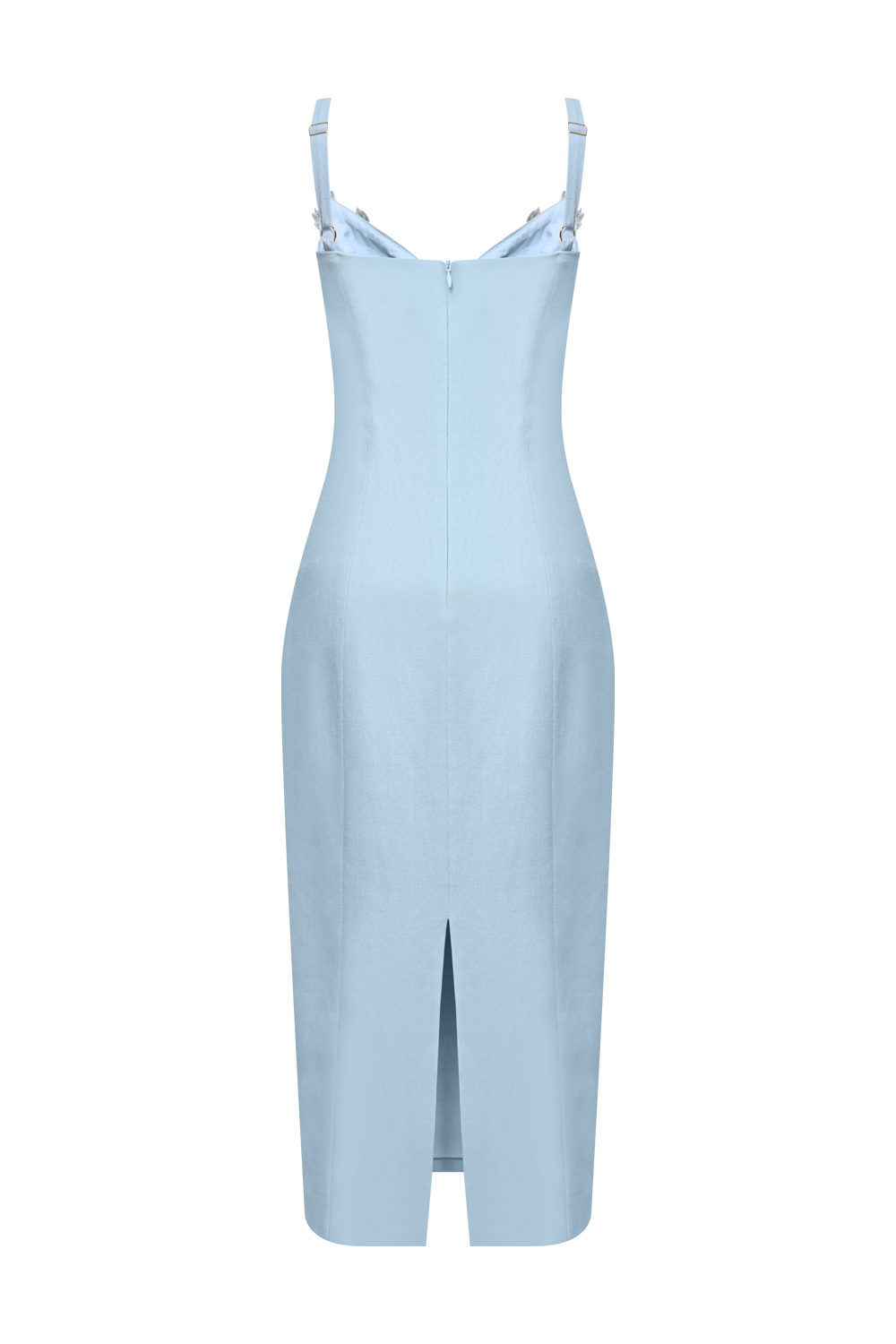 AQUAMIST LINEN MIDI DRESS