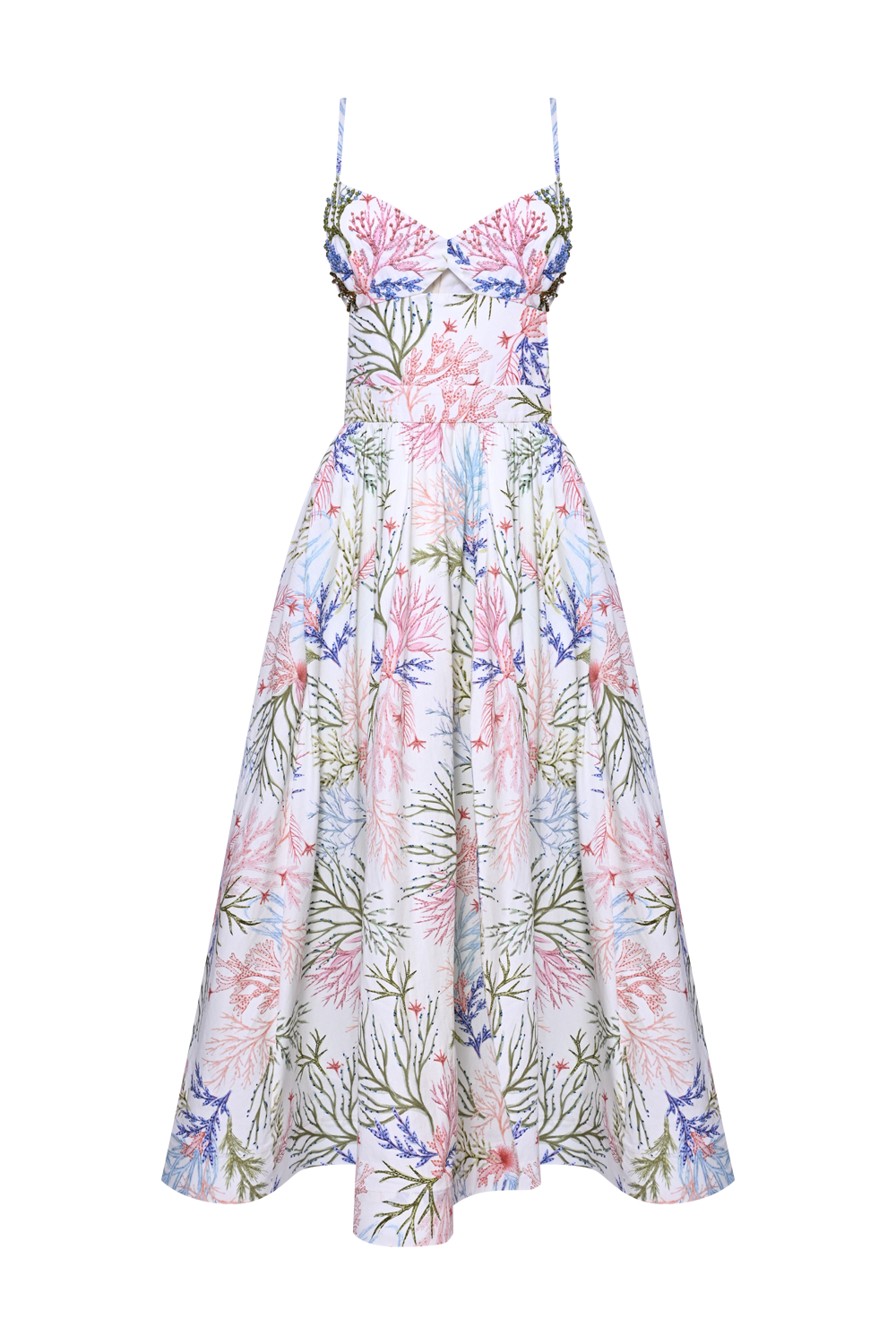 SEAWEED FLUTTER MIDI DRESS