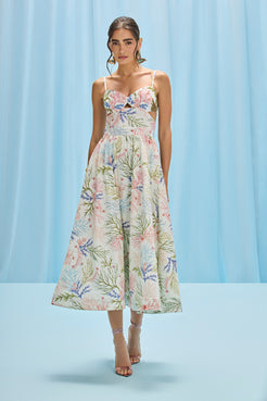 SEAWEED FLUTTER MIDI DRESS