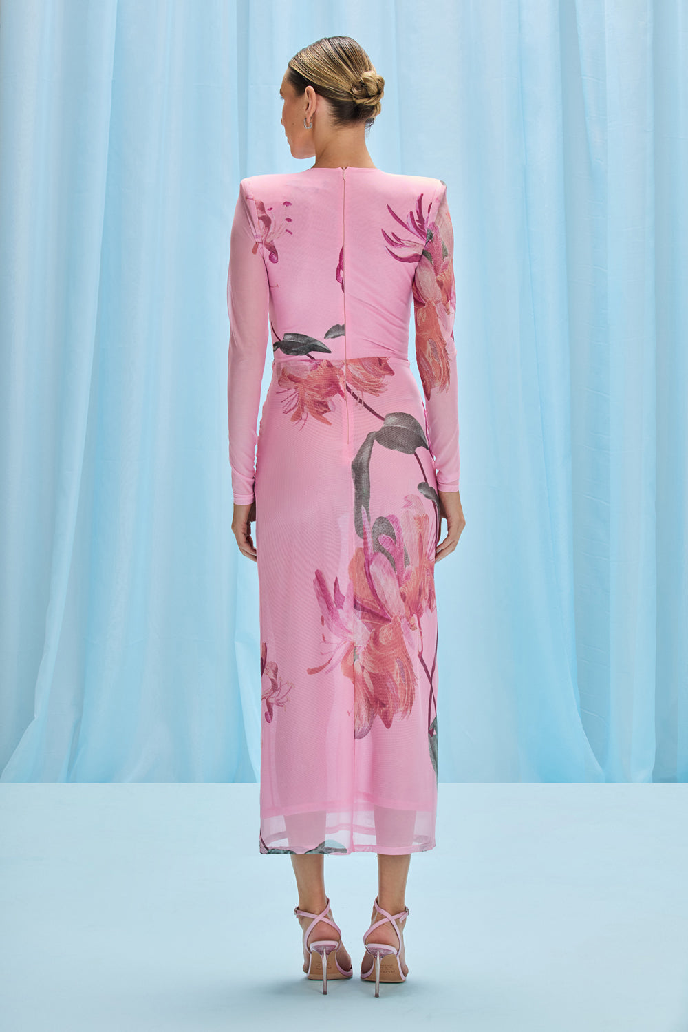 HONEY FLOWER TULLE MIDI DRESS