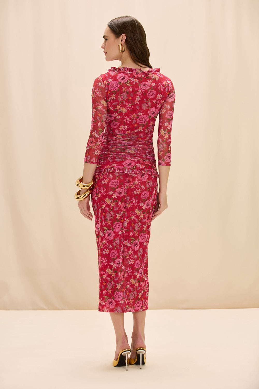 Patbo Peony MIDI Dress - Red Patbo Peony MIDI Dress - Red