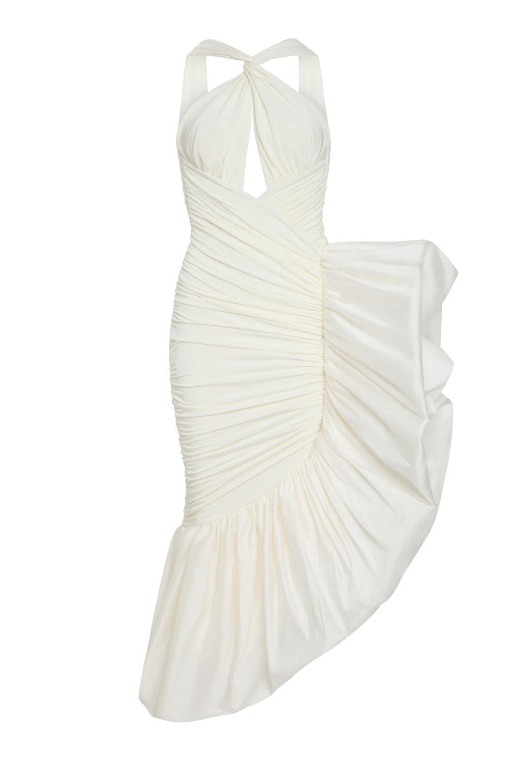 TAFFETA TARSILA HALTER NECK GOWN MIDI DRESS (RUNWAY)