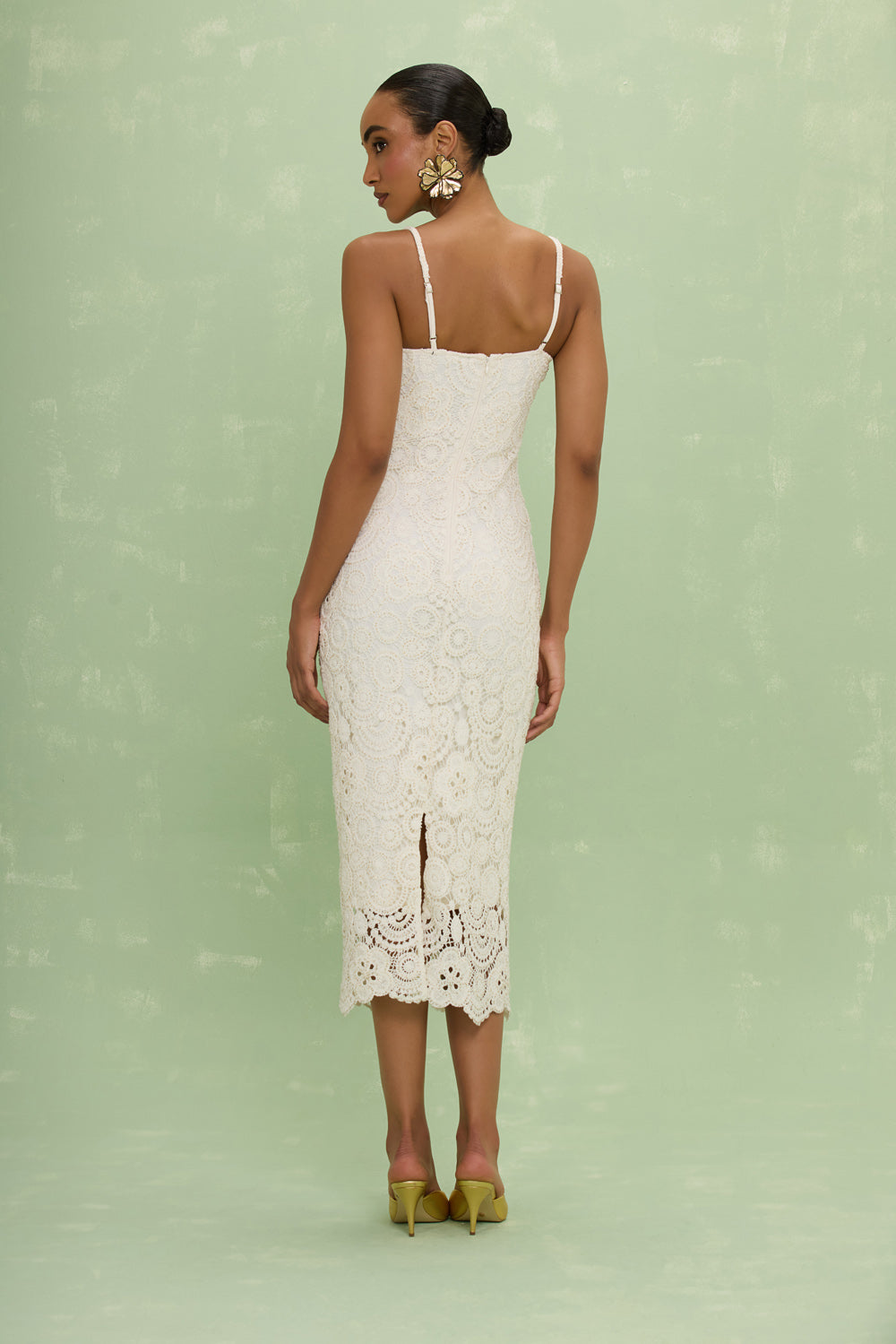 GAL EMBROIDERY MIDI DRESS