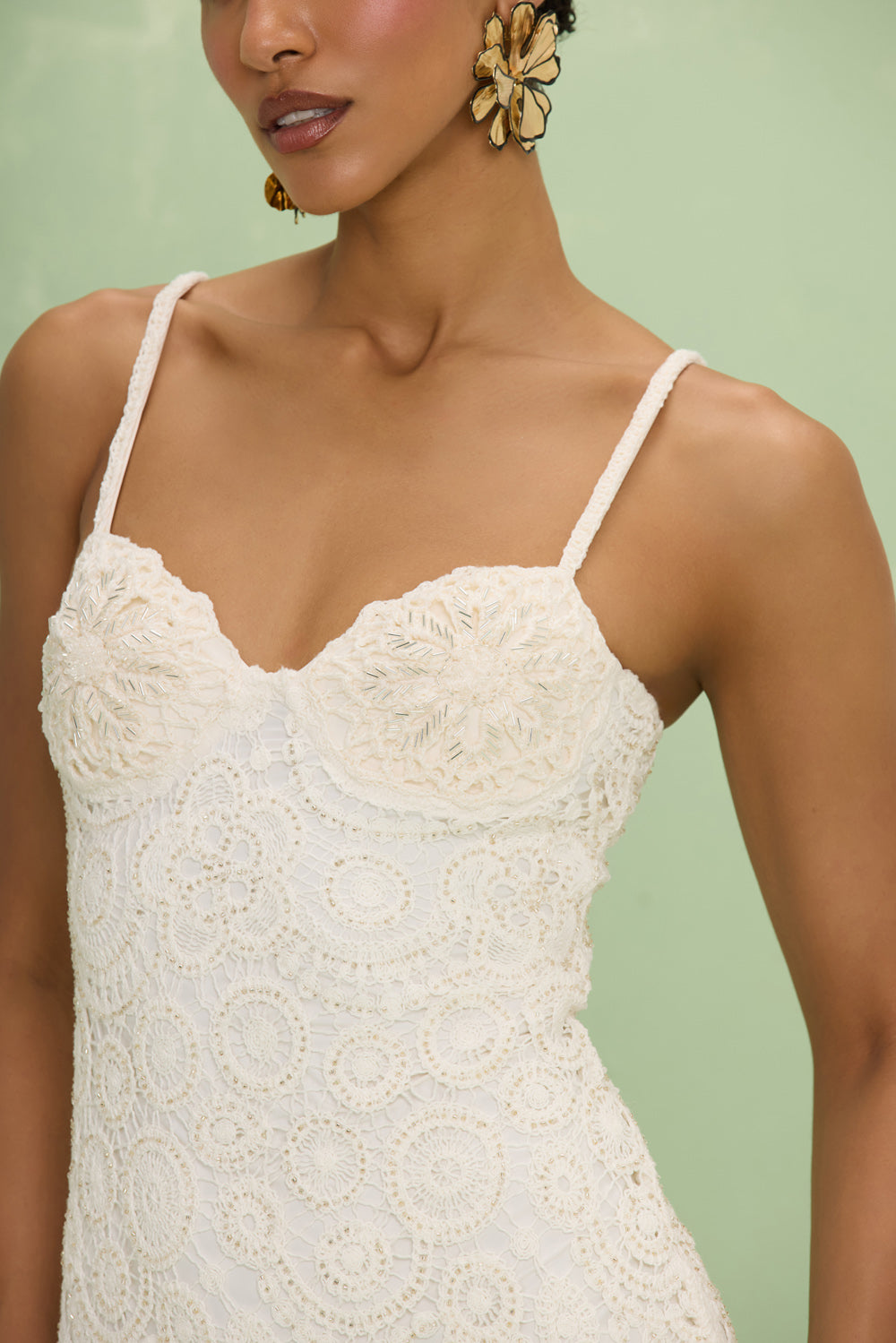 GAL EMBROIDERY MIDI DRESS
