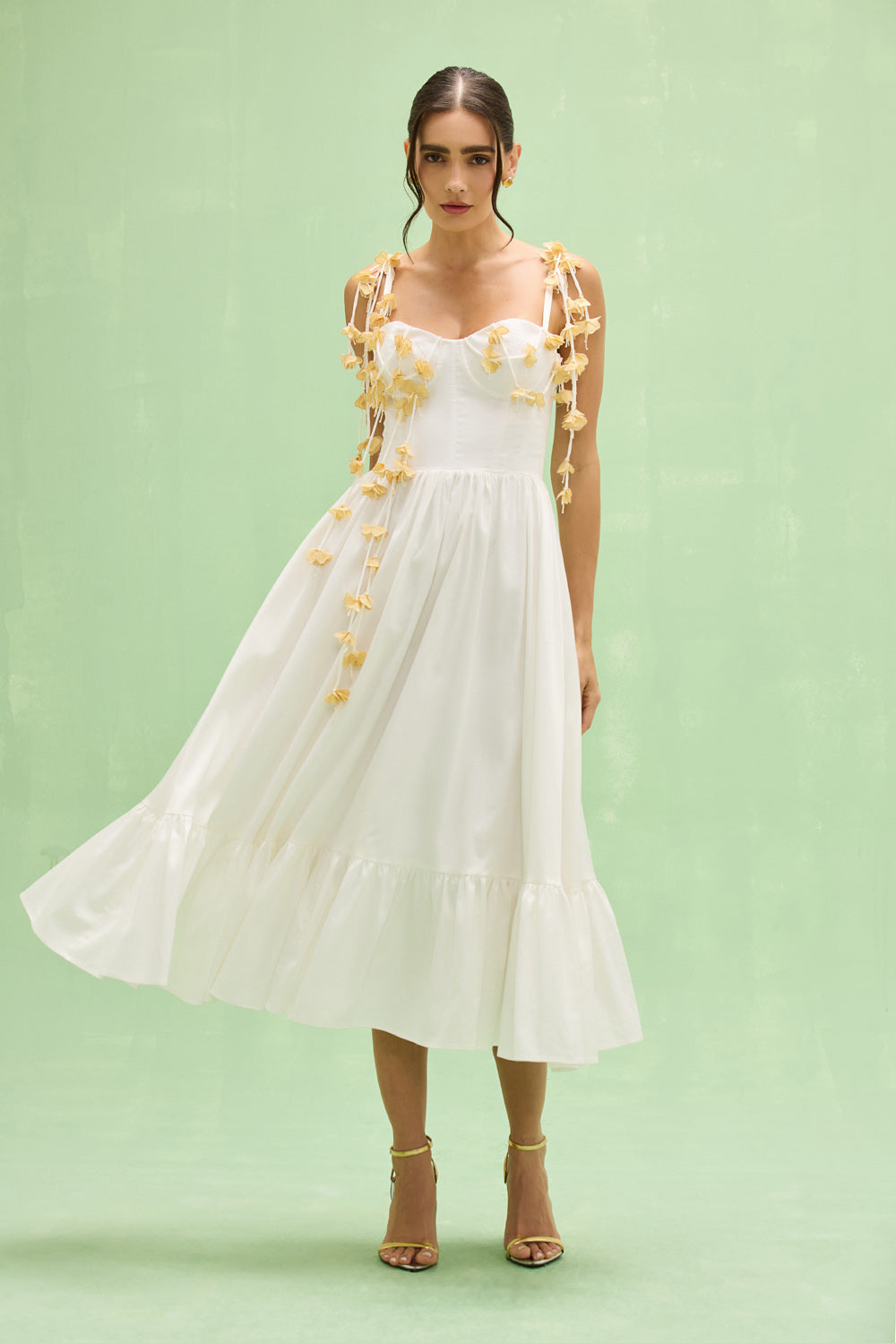 Tricoline Lotus Midi Dress 0 / Off White