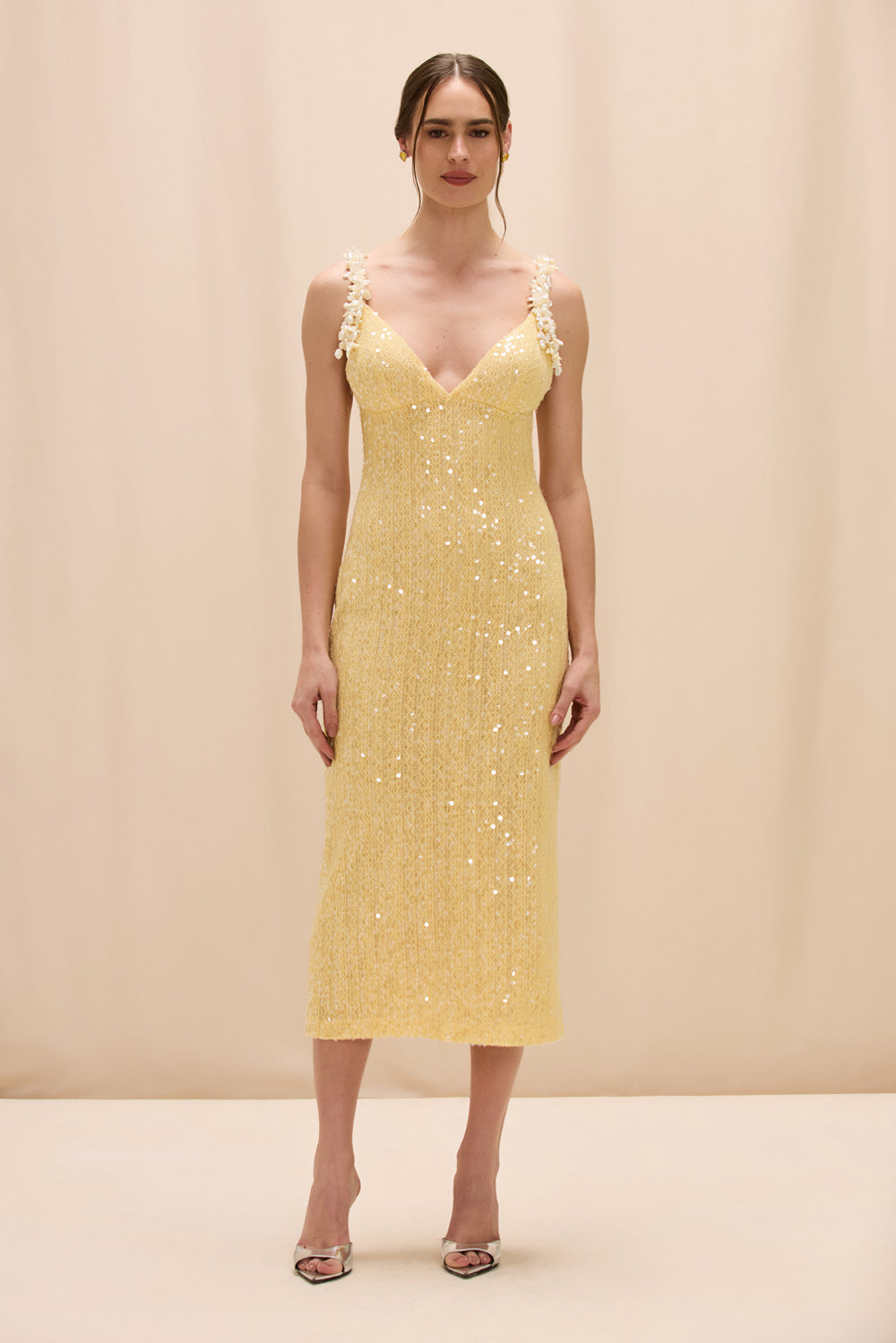 yellow crochet dress Montego Mini 27 waist IARA CROCHET FLOWERS MIDI DRESS