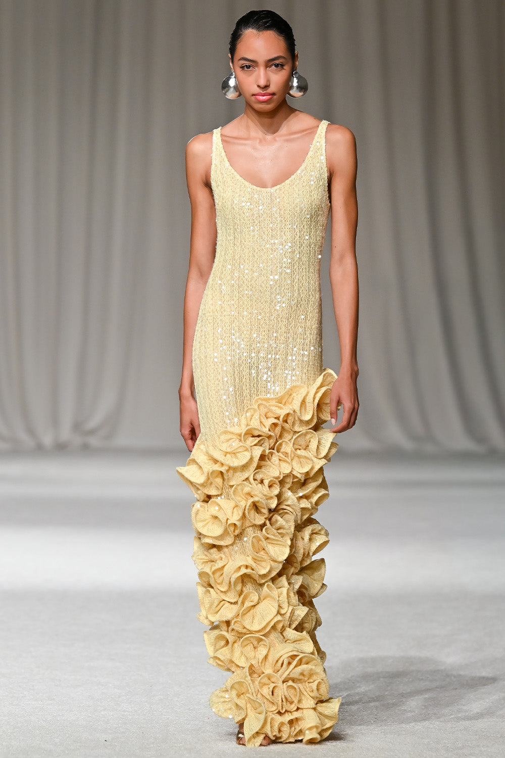 IARA CROCHET RUFFLE MAXI DRESS (RUNWAY)