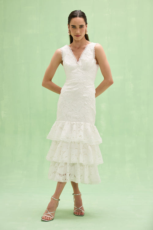 MYSIE LACE MIDI DRESS