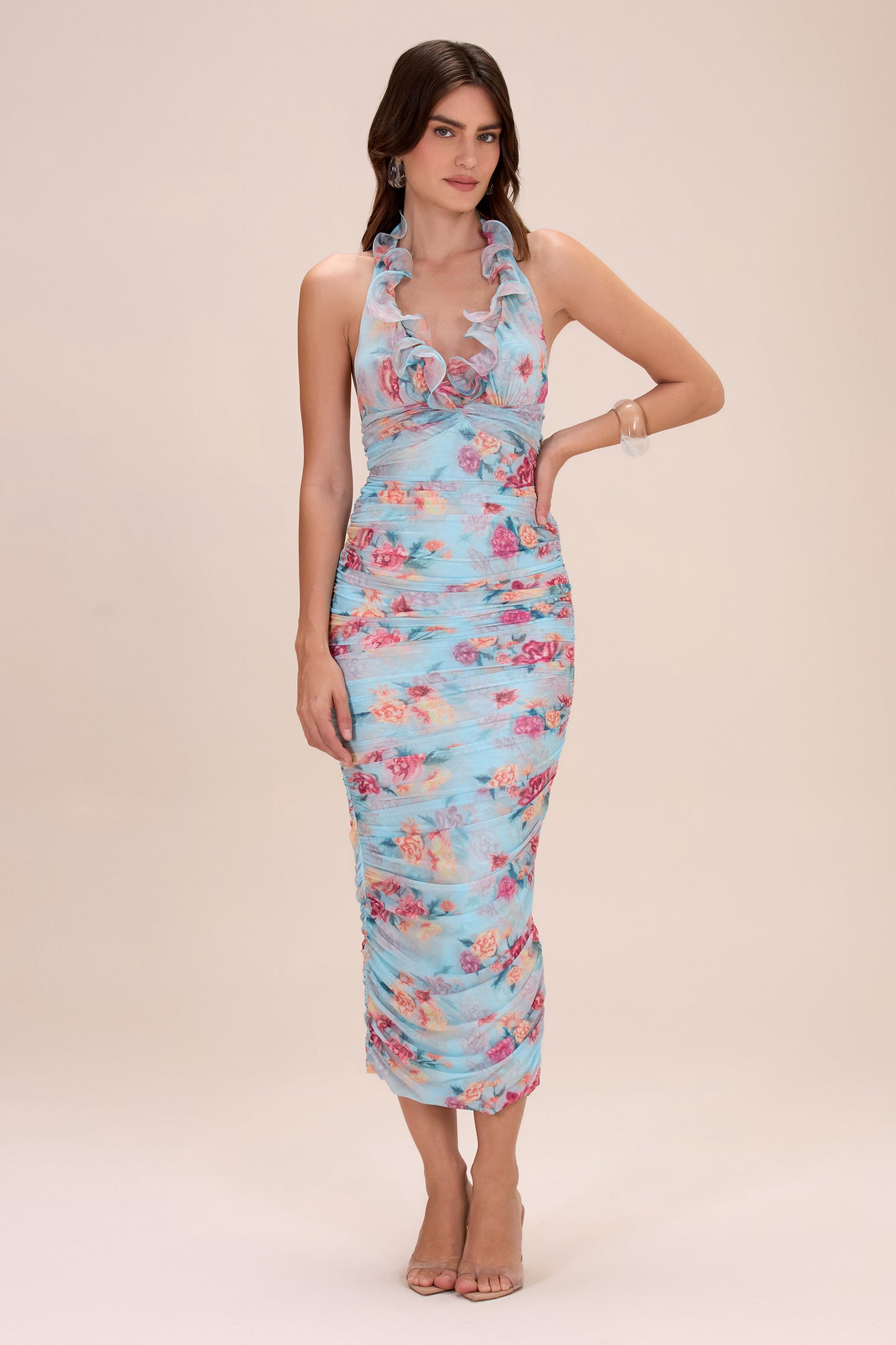 FLORA MIST MIDI DRESS