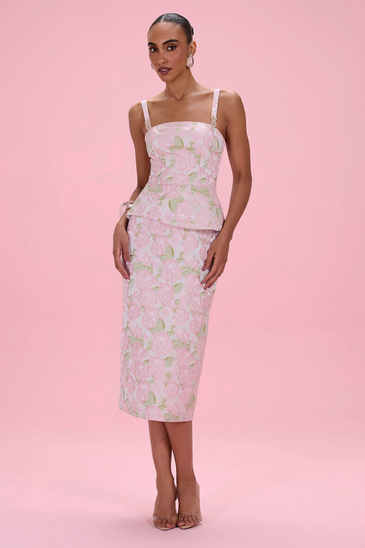 GARDEN JACQUARD MIDI DRESS