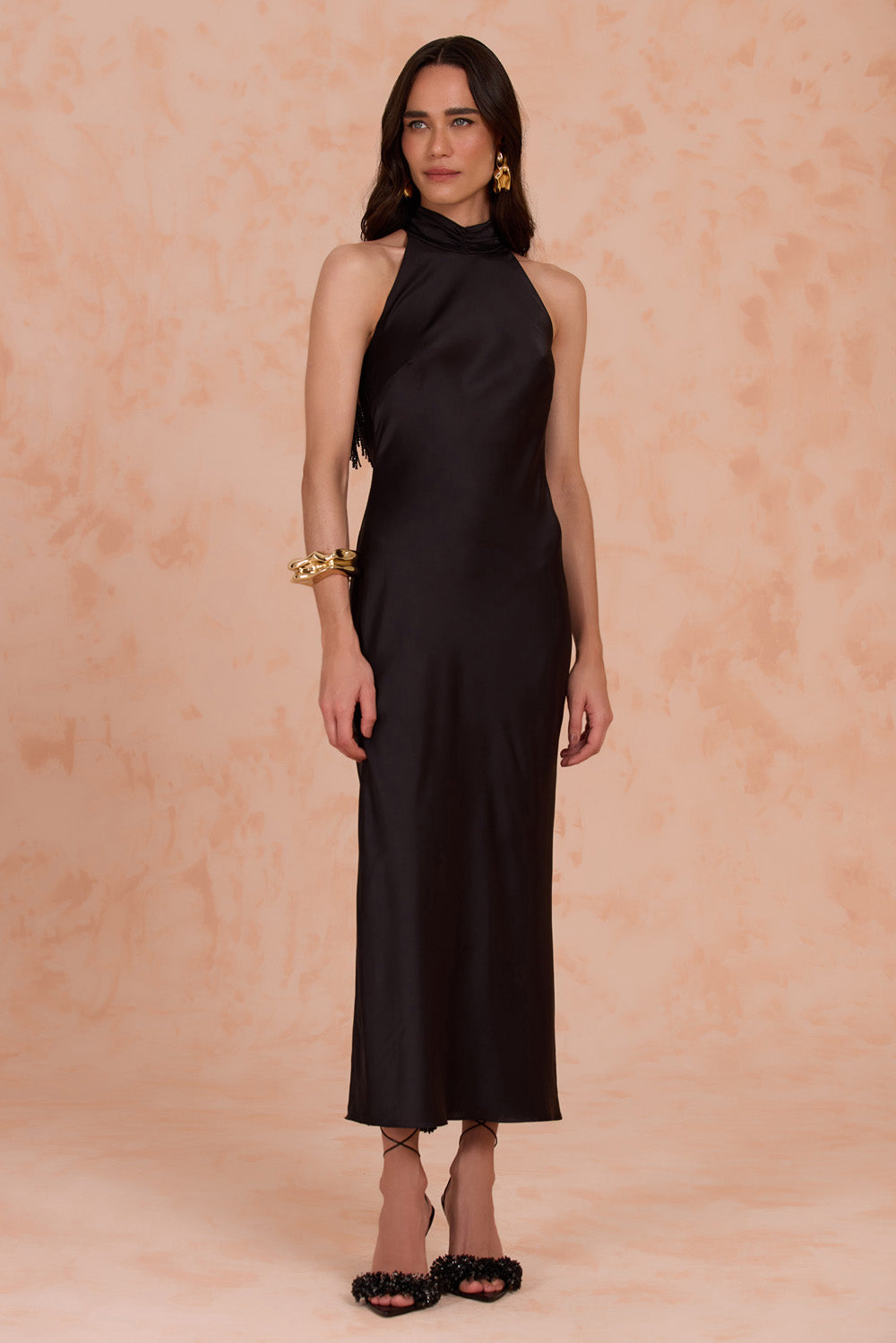 LIZA SATIN MIDI DRESS