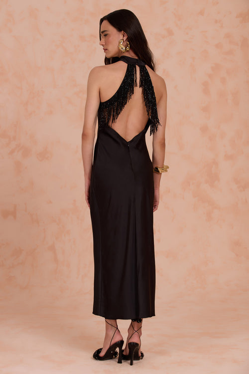 LIZA SATIN MIDI DRESS