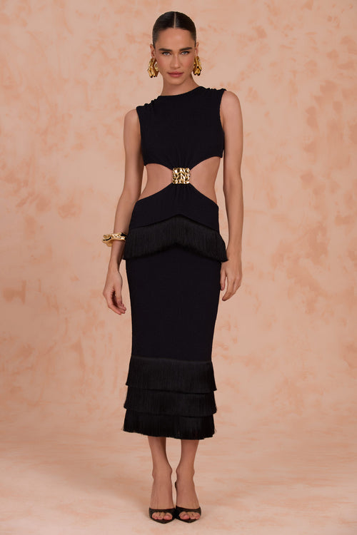 ISADORA KNIT CUT-OUT MIDI DRESS