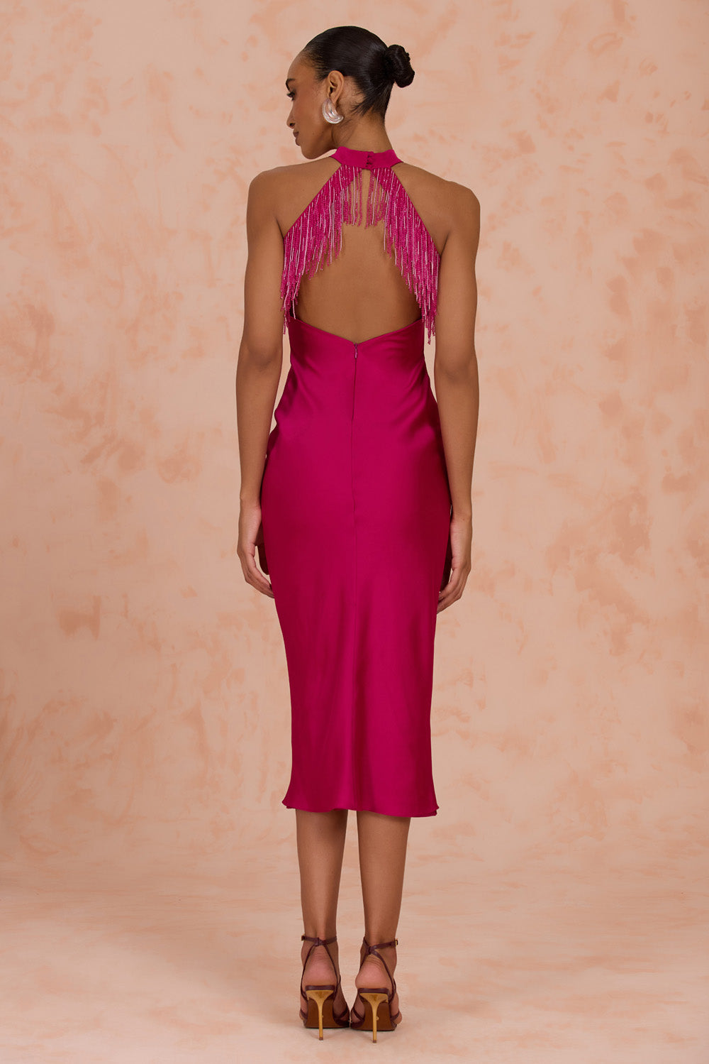 LIZA SATIN MIDI DRESS