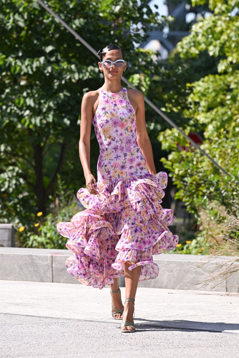 WALLERY RUFFLE MIDI DRESS (RUNWAY)