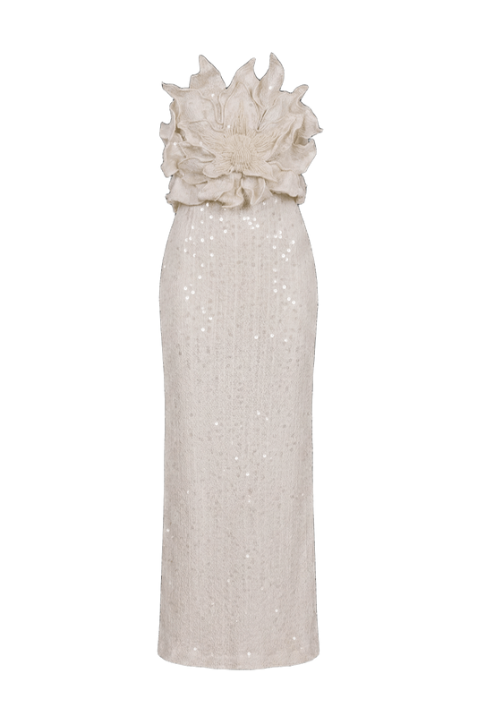 IARA CROCHET FLOWER MAXI DRESS