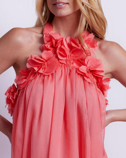 Hand-Embroidered 3D Flower Gown