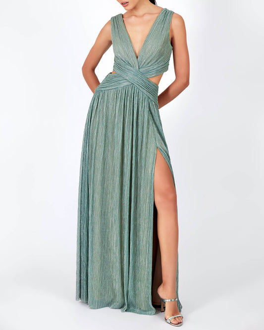 Lurex Plunge Maxi Dress (EXCLUSIVE/FINAL SALE)