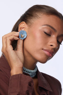 PANSY BUTTON EARRINGS