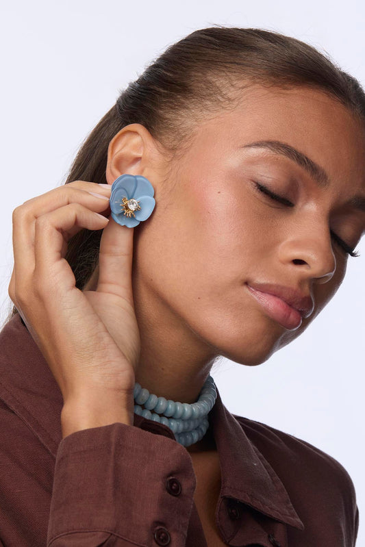 PANSY BUTTON EARRINGS