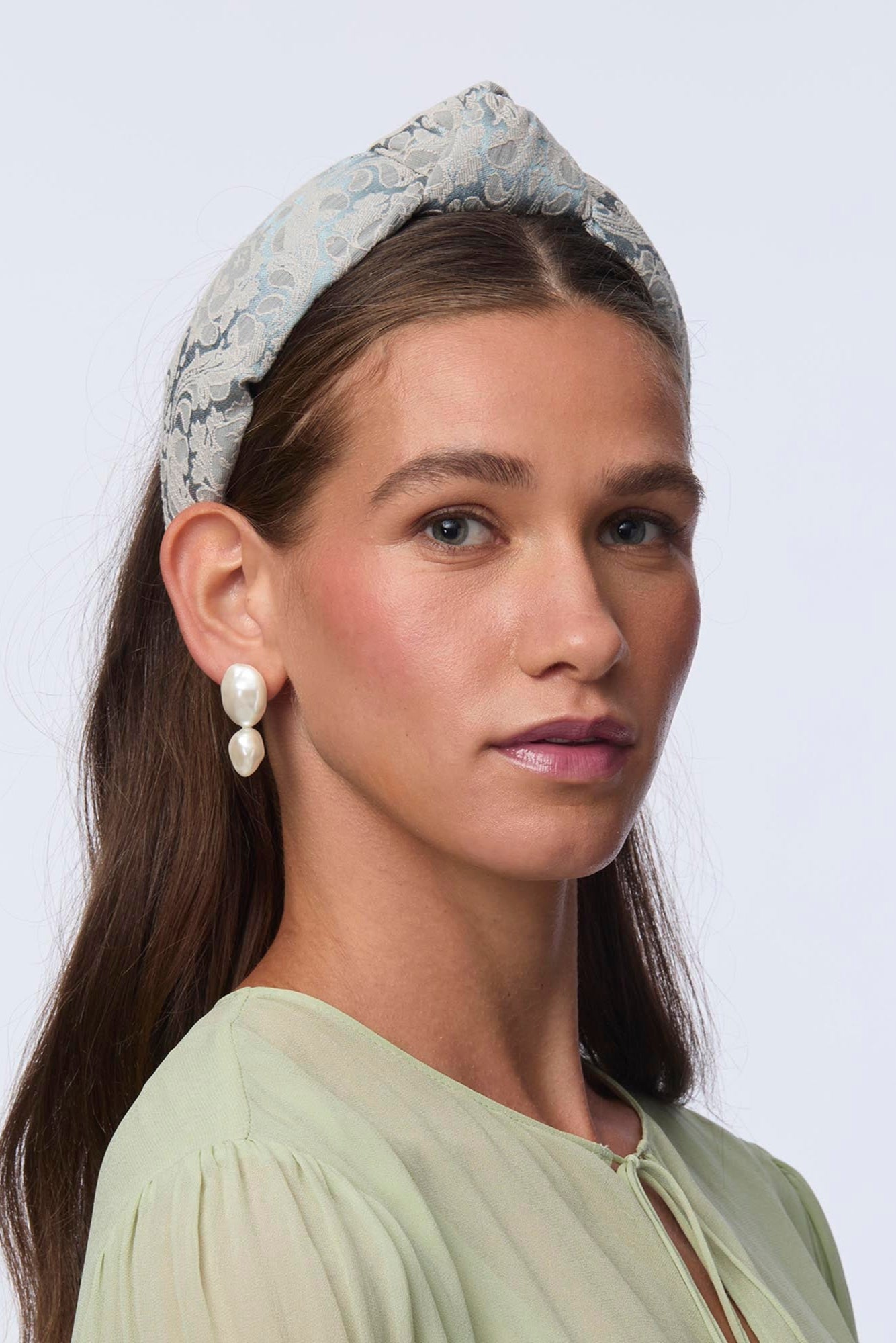 KNOTTED DAMASK BROCADE HEADBAND
