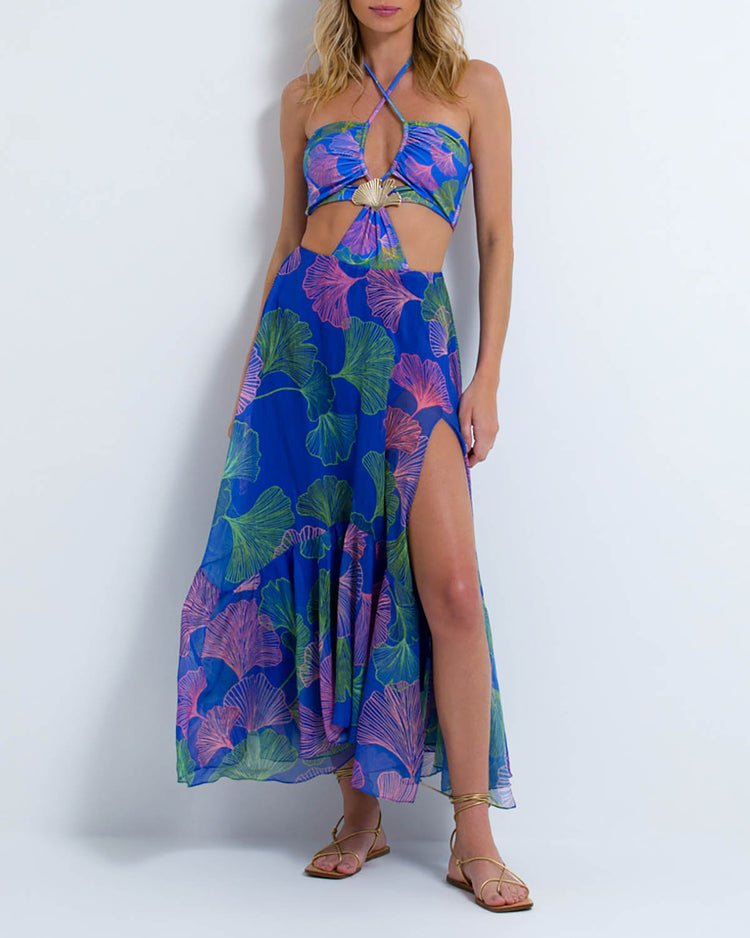 Ocean Leaf Cross-Front Beach Dress (FINAL SALE)