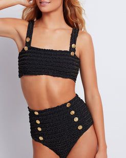 Crinkle Lurex Bikini Bottom