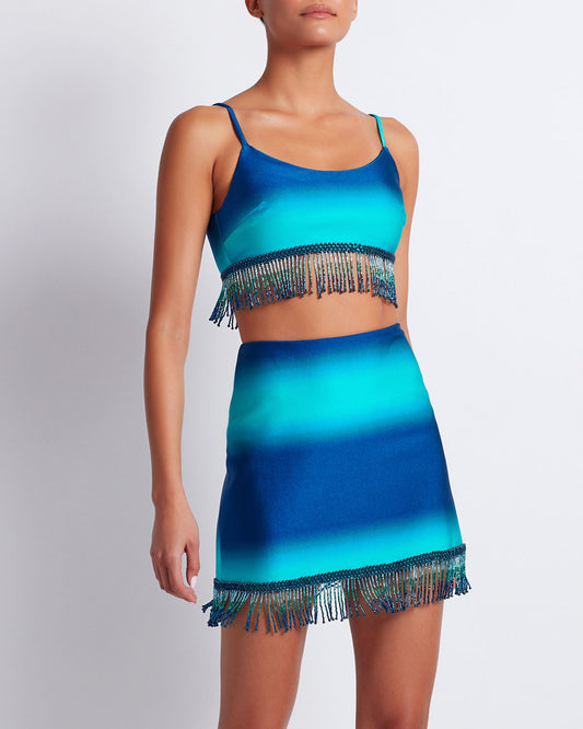 OMBRE BEADED MINI SKIRT
