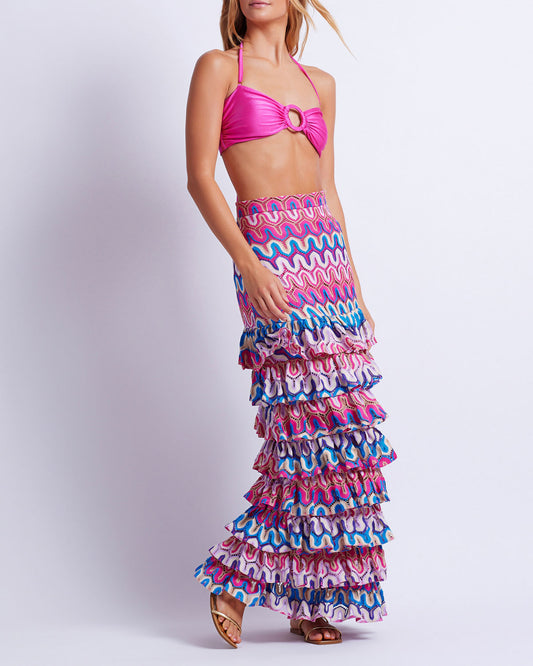 CROCHET RUFFLE MAXI SKIRT