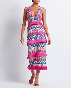 CROCHET CUT-OUT MIDI DRESS