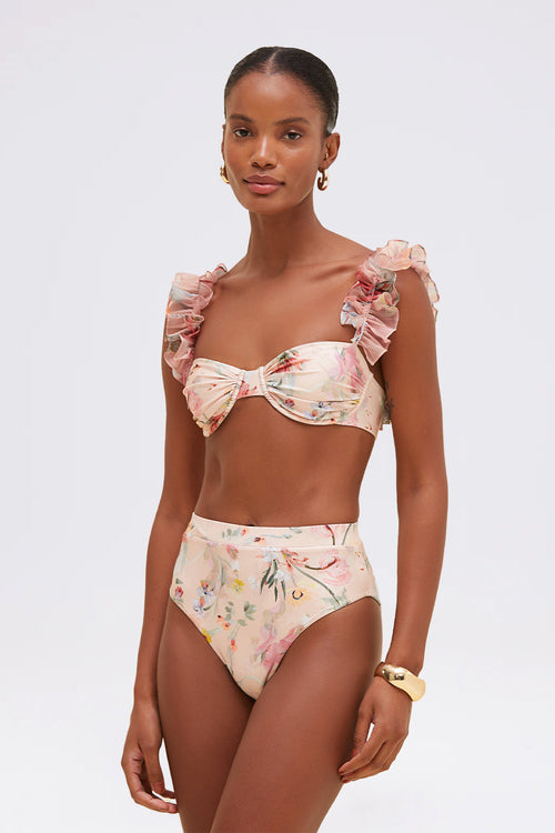 LILY FLOWER HIGH WAIST BIKINI BOTTOM