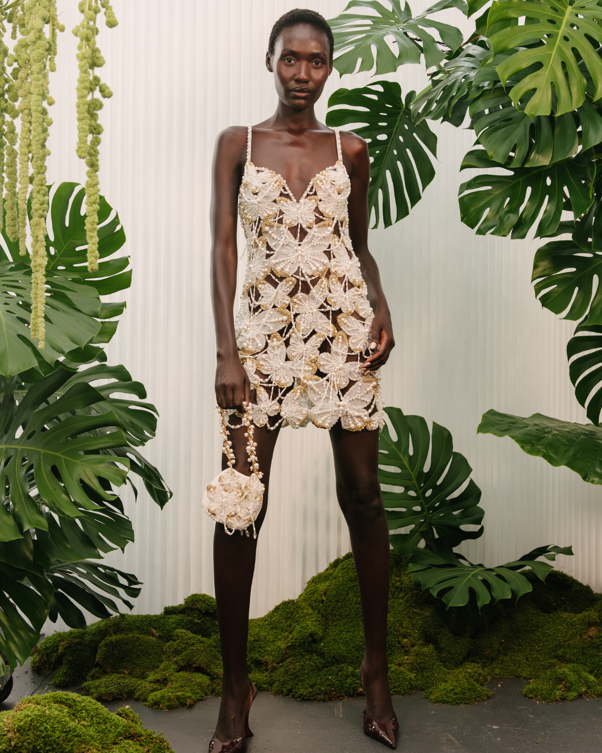 butterfly bouquet floral tube short dress BUTTERFLY TULLE MINI DRESS (RUNWAY) OFF White / 4