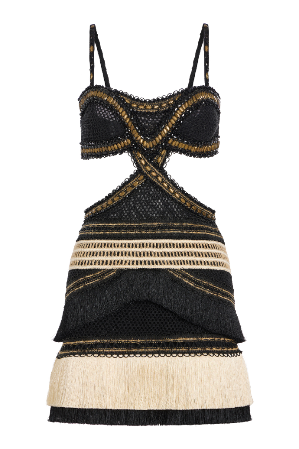 RITA FRINGE CUT-OUT MINI DRESS