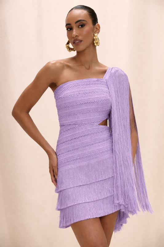 LILA FRINGE MINI DRESS