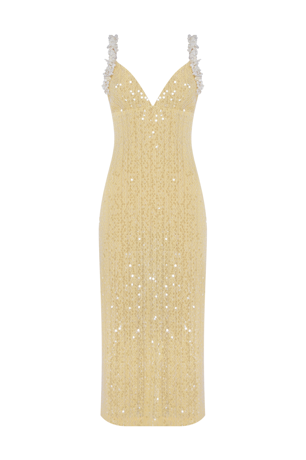 IARA CROCHET FLOWERS MIDI DRESS 6 / Yellow