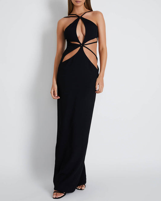 ASTERISK STRETCH KNIT MAXI DRESS