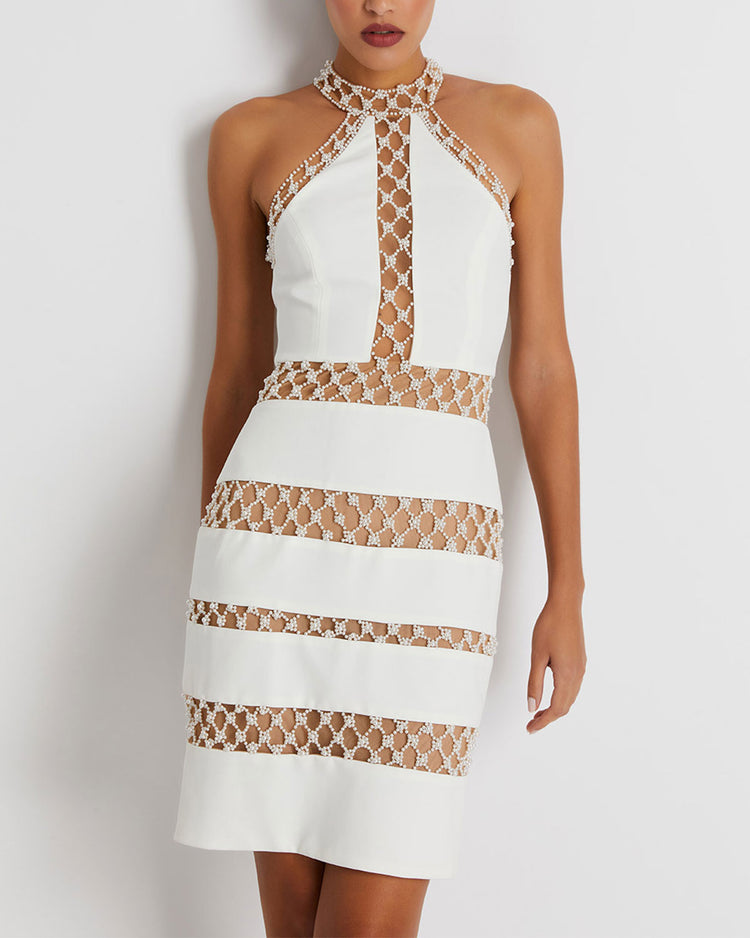 PEARL-BEADED MINI DRESS (FINAL SALE)