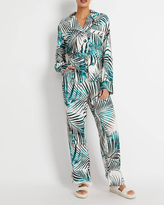 Palm Print Long Sleeve Pajamas (FINAL SALE)