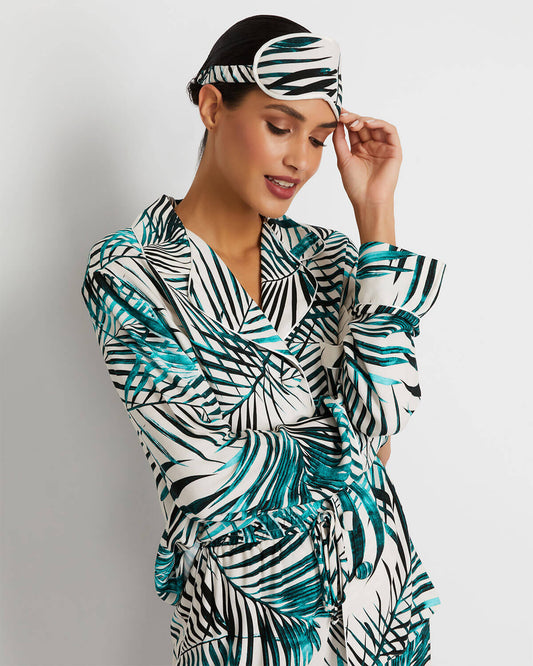 Palm Print Long Sleeve Pajamas (FINAL SALE)