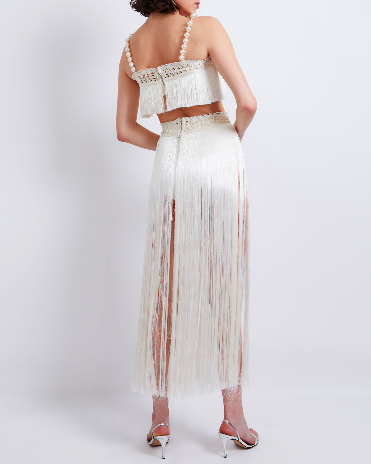 All-Over Fringe Maxi Skirt with Built-In Bottom
