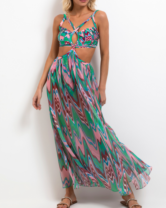 Wave Cut-Out Maxi Dress (FINAL SALE)